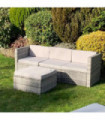 RATTAN SOFA SET Grey 70.00 cm x 75.00 cm x 52.00 cm Durable Outdoor Furniture