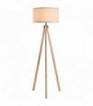 Wood Beige 45cm x 45cm x 152cm Rubber Wood Tripod Floor Lamp Beige