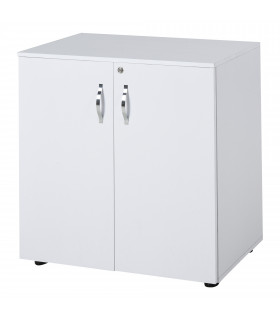 Office Storage Cabinet 2-Tier Locking File Organisation White Particle Board