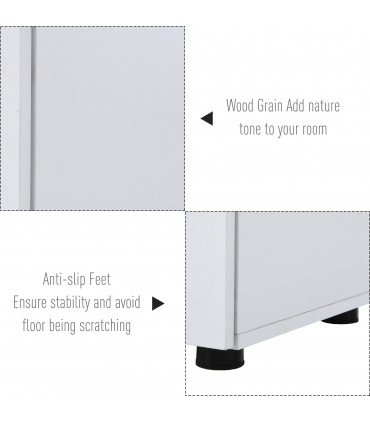 Office Storage Cabinet 2-Tier Locking File Organisation White Particle Board