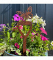 Garden Decoration Rusty Metal Butterfly on Spade Handle Brown 47.00 cm