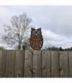 Rusty Metal STANDING OWL DECORATION Garden ornament