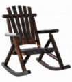 Adirondack Rocking Chair Brown Fir 176H x 280L x 140Wcm Rustic Outdoor Patio