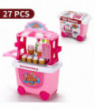 Toy Ice Cream Trolley Shop Cart for Children Pretend Play Food, Multi-color