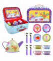 Tea Set Bugs Illustrations Adorable Colorful Carry Case 18 Piece Kids Tea Set