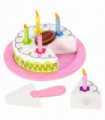 Wooden Cream L18.5.7 x W18.5 x H3 cm SOKA Birthday Party Cake Pretend Toy Set