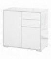 Side Cabinet White Glossy and Matte Combo 2 Door 2 Drawer 74H x 79W x 36Dcm