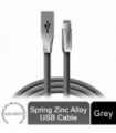 Spring Zinc Alloy Lightning to USB Sync and Charge Cable - 1 Metre, Space Grey