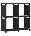 4-Cube Display Shelf Black 69x30x72.5 cm Fabric