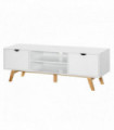 Particle Board 4-Compartment Media Unit White