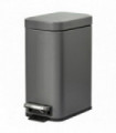 Steel Grey 5L Step Trash Can with Quiet-Closed Lid, Silent and Gentle Open