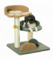 Cat Tree 52cm Green Brown Beige Particle board Velvet Sisal 43W x 39D x 52Hcm