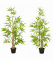Artificial Bamboo Trees Green 15.5 x 120Hcm Decorative Plant Indoor/Outdoor