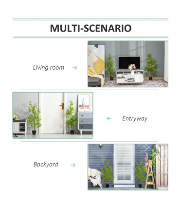 Artificial Bamboo Trees Green 15.5 x 120Hcm Decorative Plant Indoor/Outdoor