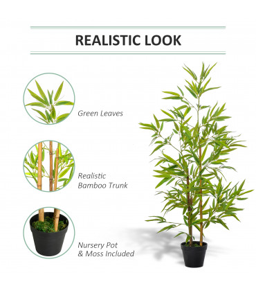 Artificial Bamboo Trees Green 15.5 x 120Hcm Decorative Plant Indoor/Outdoor