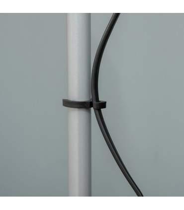 Steel Duo-Head Floor Lamp Silver Elegant mother-child design uplifter light