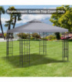 Gazebo Canopy Roof Top Replacement Cover Light Grey 300cm x 300cm x 18cm