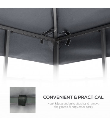 Gazebo Canopy Roof Top Replacement Cover Light Grey 300cm x 300cm x 18cm