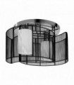 Chandelier, Fabric, Cream white, Black, 40x25H cm, Chrome/Fabric-Black