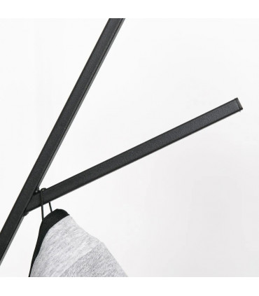 Coat Rack Metal Black 180cm Free Standing Shelf Holder Stand Display Clothes Hat