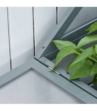80x47x138cm Wood Cold Frame Greenhouse for Plants PC Board Grey