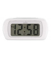 Alarm Clock White Large LCD Display Sleek Design 13.75x21.12x2 cm 0.60 kg