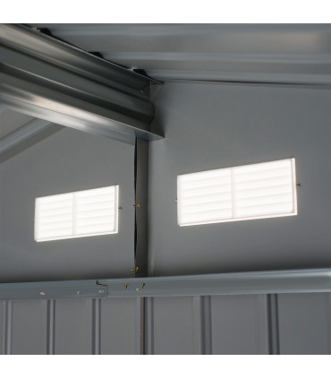 9x6 ft Metal Shed Khaki Storage Large Yard Store Door Container