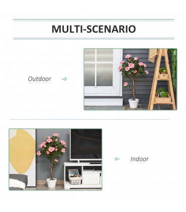 Artificial Camellia Plant Pink Green 18cmx18cmx90cm 3FT Rose Tree 21 Flowers Pot