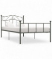 Bed Frame Grey Metal 90x200 cm