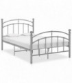 Bed Frame Grey Metal 120x200 cm