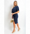 Belted Wrap Front Kimono Sleeve Midi Dress