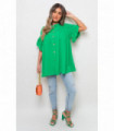 Tops Green S/M Button Down Pleated Frill Polyester Elegant Stylish Comfortable