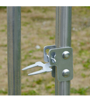 Chicken Run One Room Galvanised Chicken Coop Hen House w/ Cover 2.8 x 1.9 x 2m