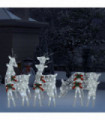 Christmas Reindeers 6 pcs White Cold White Mesh