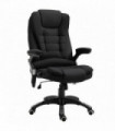 Executive Reclining Chair w/ Heating Massage Points Relaxing Headrest Black