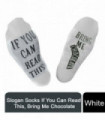 Gifting Slogan Socks If You Can Read This Bring Me Chocolate, White UK Size 4-7