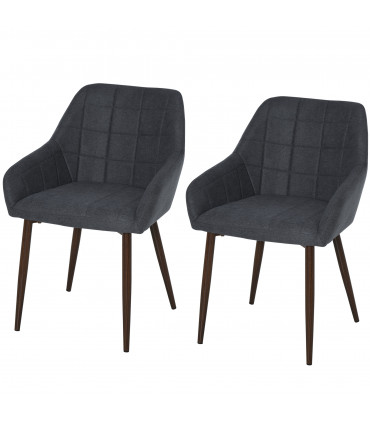 HOMCOM 2 Pieces Dining Chair with Sponge Padding Metal Leg for Home Office