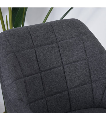 HOMCOM 2 Pieces Dining Chair with Sponge Padding Metal Leg for Home Office