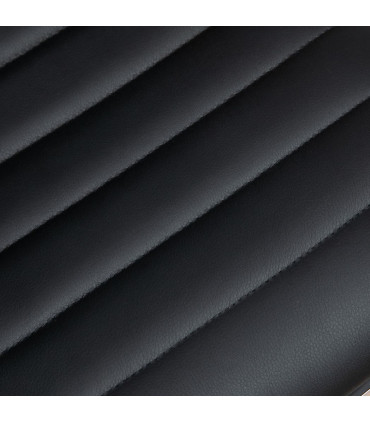 Office Chair Black PU Leather High-Density Sponge Adjustable Height 48x52x90cm