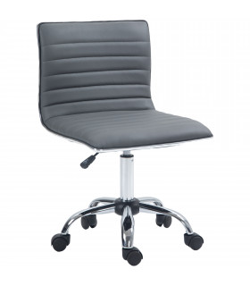 Office Chair PU Leather Dark Grey 48L x 52W x 90H cm Adjustable Height Swivel