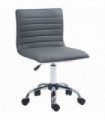 Office Chair PU Leather Dark Grey 48L x 52W x 90H cm Adjustable Height Swivel