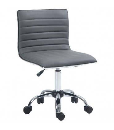 Office Chair PU Leather Dark Grey 48L x 52W x 90H cm Adjustable Height Swivel