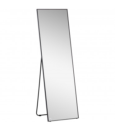 HOMCOM Full Length Mirror Floor Standing Wall-Mounted, Dressing Mirror Black