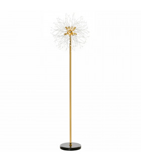 Floor Lamp Gold Tone Metal Crystal Marble Elegant Dandelion-like Lampshade