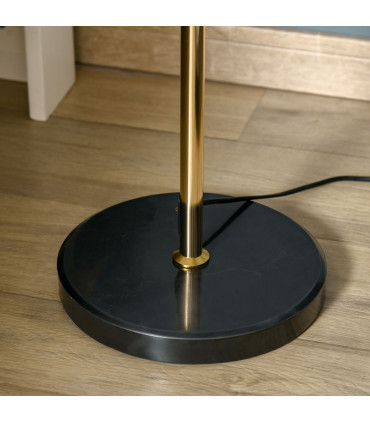 Floor Lamp Gold Tone Metal Crystal Marble Elegant Dandelion-like Lampshade