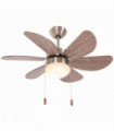 HOMCOM Mounting Reversible Ceiling Fan with Light, Pull-chain Switch, Brown