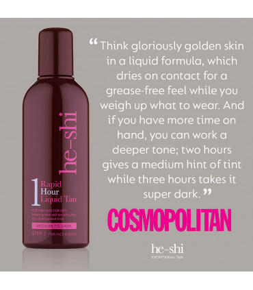 He-Shi Rapid 1 Hour Liquid Self Tan - Medium to Dark Tan - Quick Dry