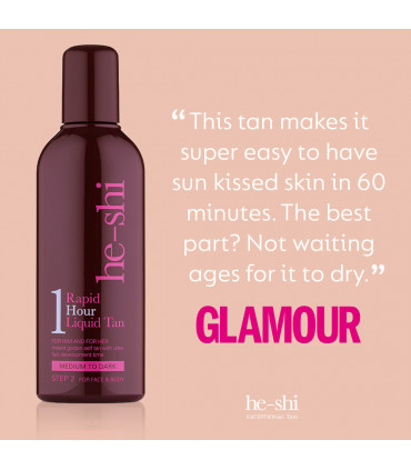 He-Shi Rapid 1 Hour Liquid Self Tan - Medium to Dark Tan - Quick Dry