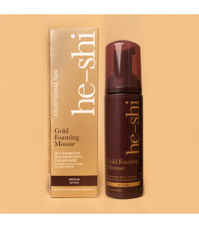 He-Shi Gold Foaming Mousse  - Medium Self Tan - Quick Dry - Easy to Apply