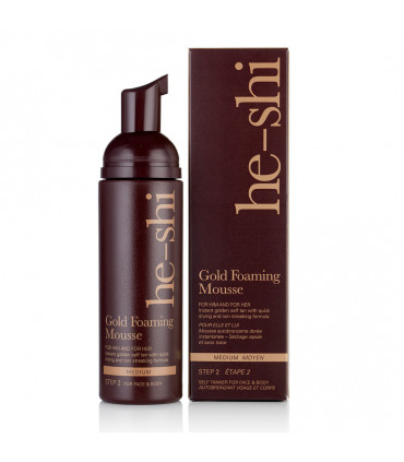 He-Shi Gold Foaming Mousse  - Medium Self Tan - Quick Dry - Easy to Apply